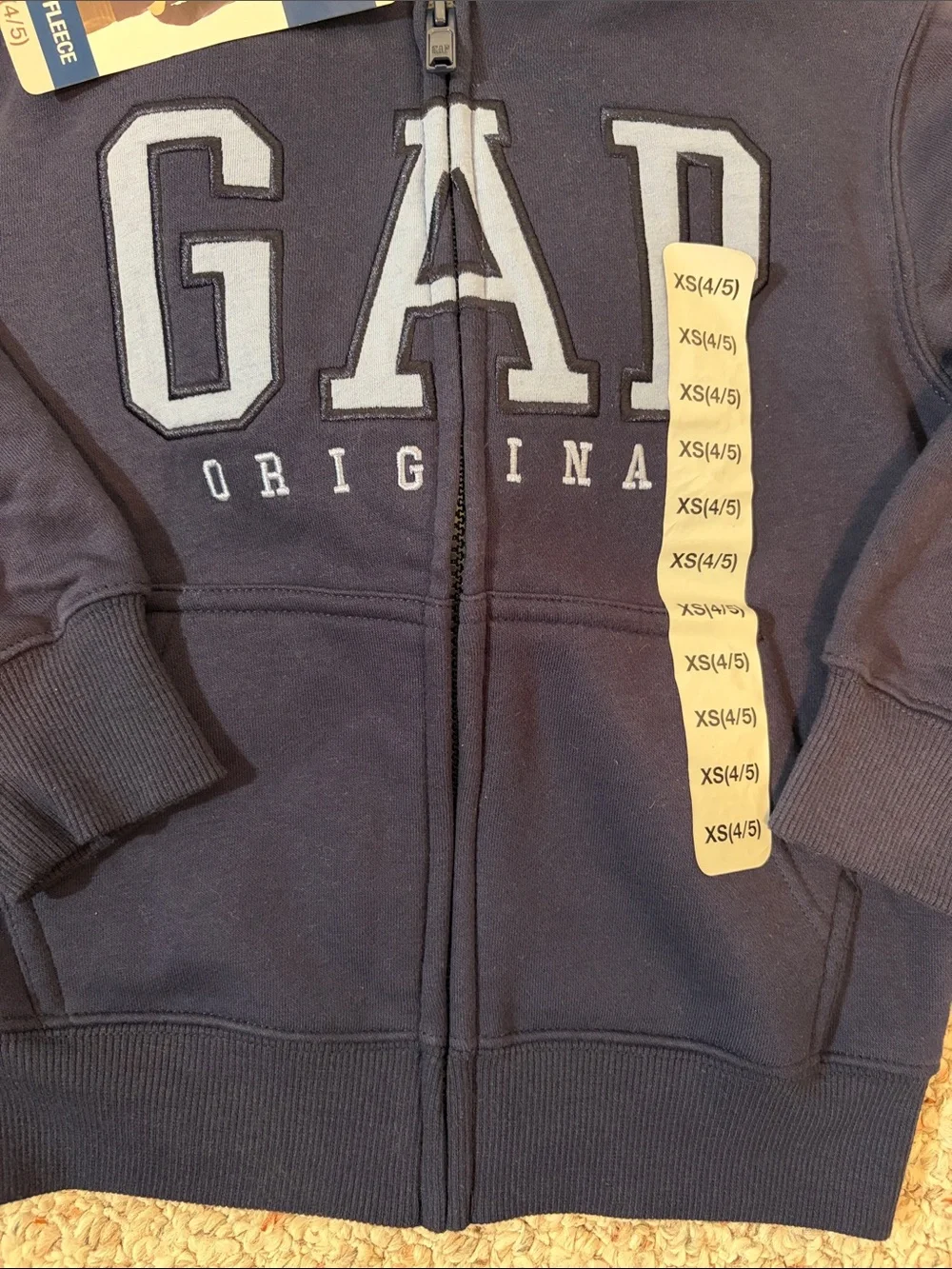 GAP Navy Blue Full-Zip Hoodie with Logo